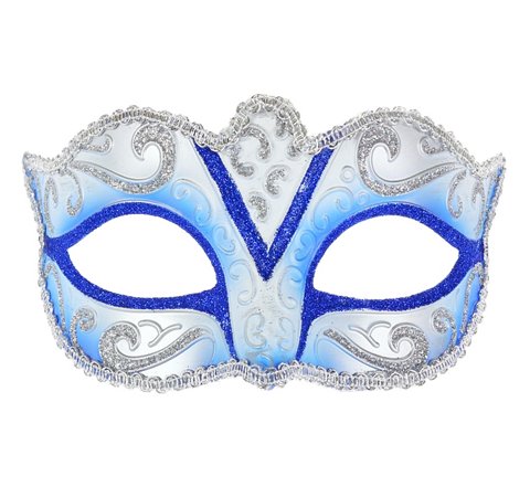Maska karnawałowa Wenecka "Wenecja", niebieska