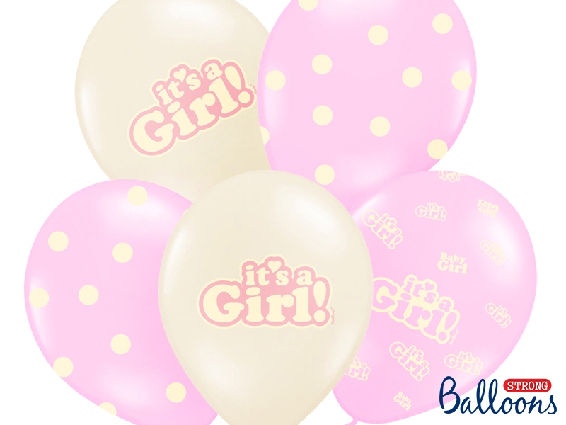 Balony na Narodziny dziecka lateksowe  "It`s a Girl" / SB14P-252-000/6