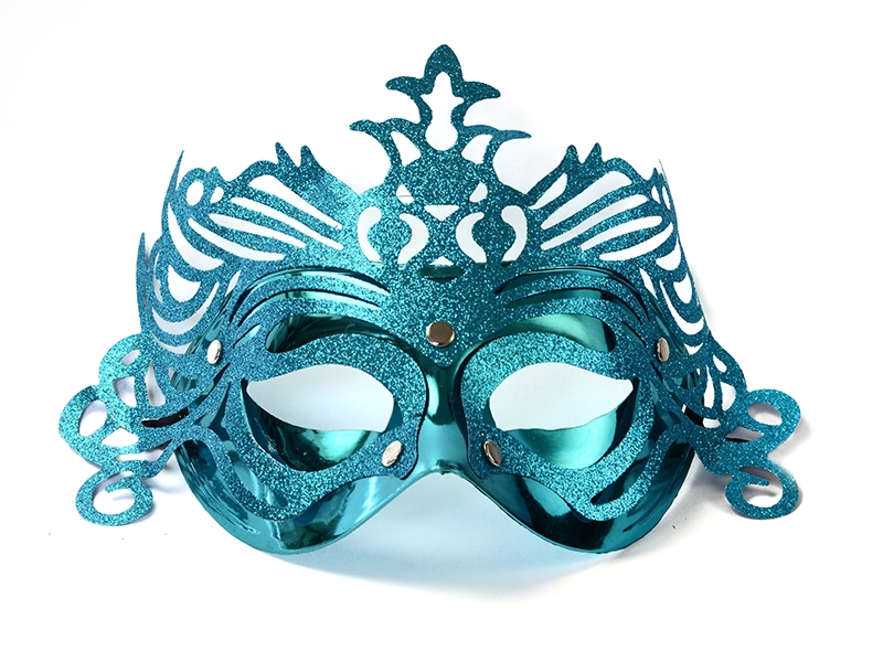 Maska karnawałowa Wenecka turkusowa z ornamentem / MAS3-083