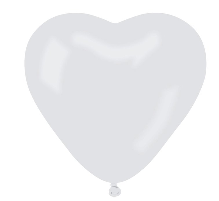 Balony lateksowe CR białe Serca
