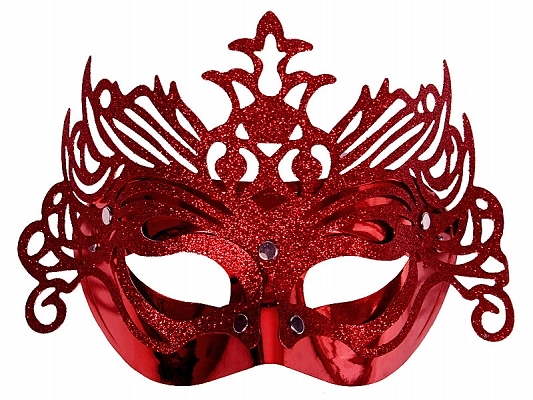 Maska karnawałowa Wenecka czerwona z ornamentem / MAS2-007