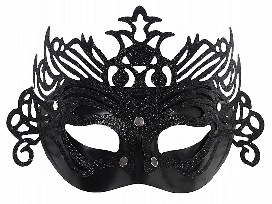 Maska karnawałowa Wenecka czarna z ornamentem