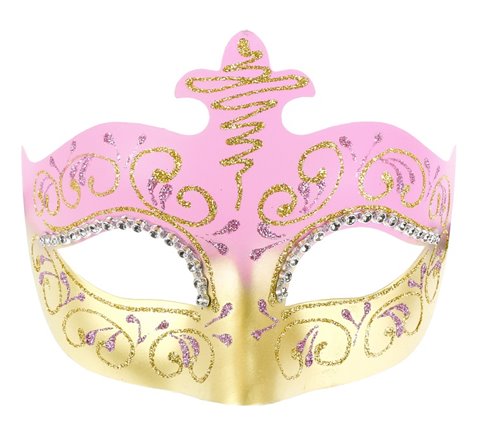 Maska karnawałowa Wenecka "Lilia", różowo-złota