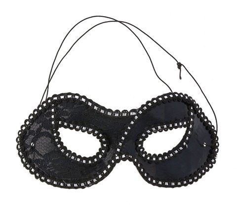 Maska karnawałowa Wenecka z koronką, czarna