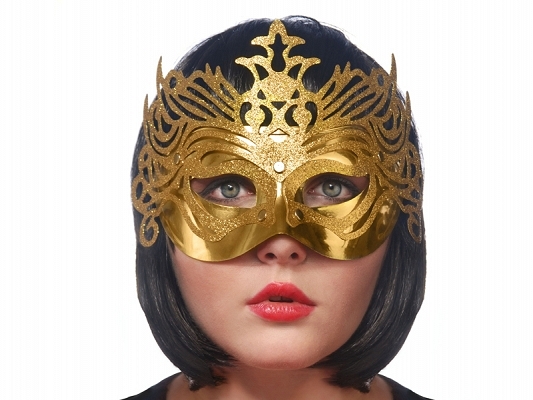 Maska karnawałowa Wenecka złota z ornamentem / MAS2-019