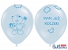 Balony lateksowe "Miś - mam już roczek", niebieskie / 30 cm