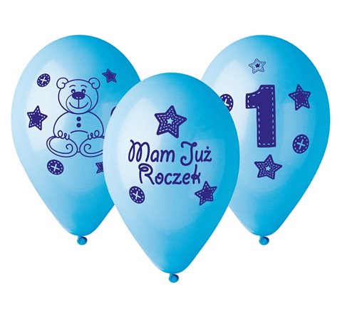 Balony urodzinowe na Roczek dla chłopca "Moje 1 urodziny" / GB-MU1B
