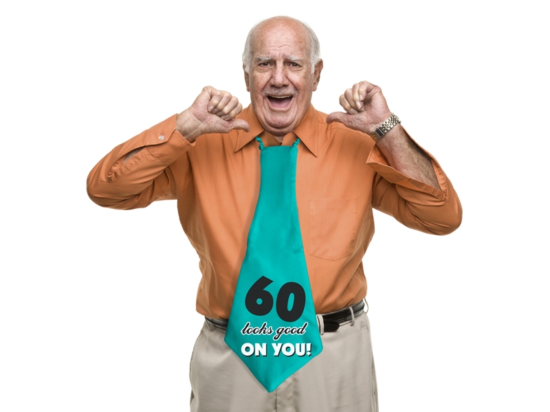 Krawat dla Jubilata na 60 urodziny "60 looks good on you"