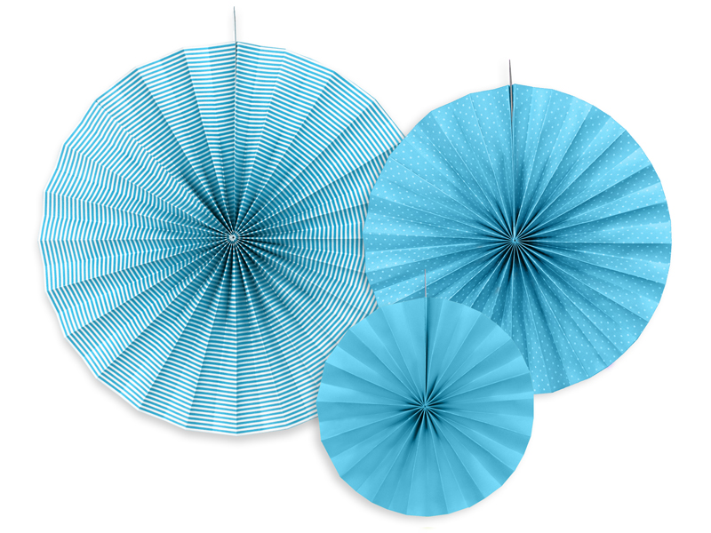 Rozety dekoracyjne, niebieski / średnica 23,32 i 40 cm