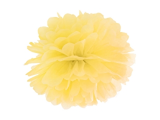 Pompon bibułowy, żółty / 35cm