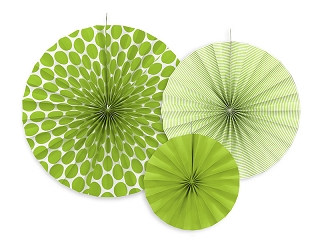 Rozety dekoracyjne, jasny zielony / średnica 23,32 i 40 cm