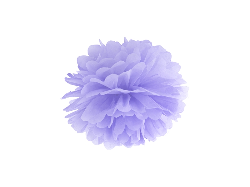 Pompon bibułowy, jasny liliowy / 25cm