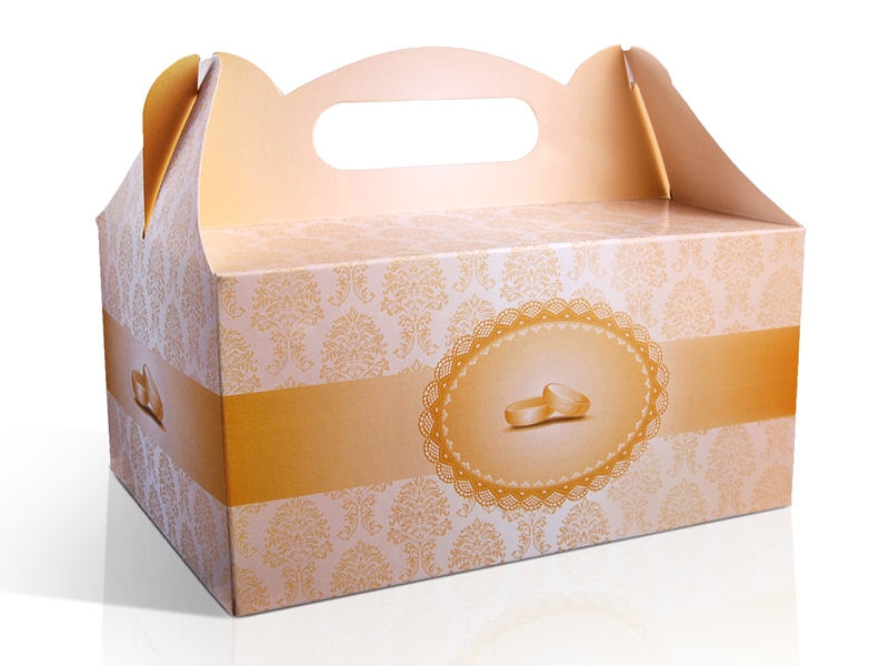 Ozdobne pudełka na ciasto weselne / PUDCS12