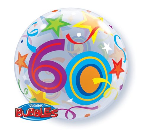Balon foliowy Bubble "Liczba 60", 55 cm / 24172
