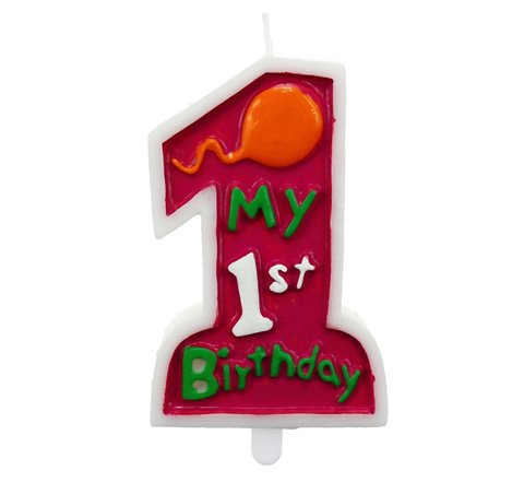 Świeczka "My 1st Birthday", różowa