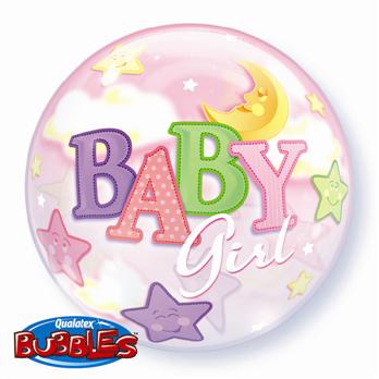 Balon na Narodziny dziecka foliowy Bubble  "Baby Girl" / 23598