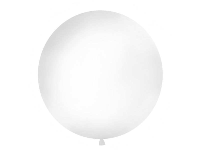 Balon lateksowy OLBO - pastelowy biały / średnica 1 m