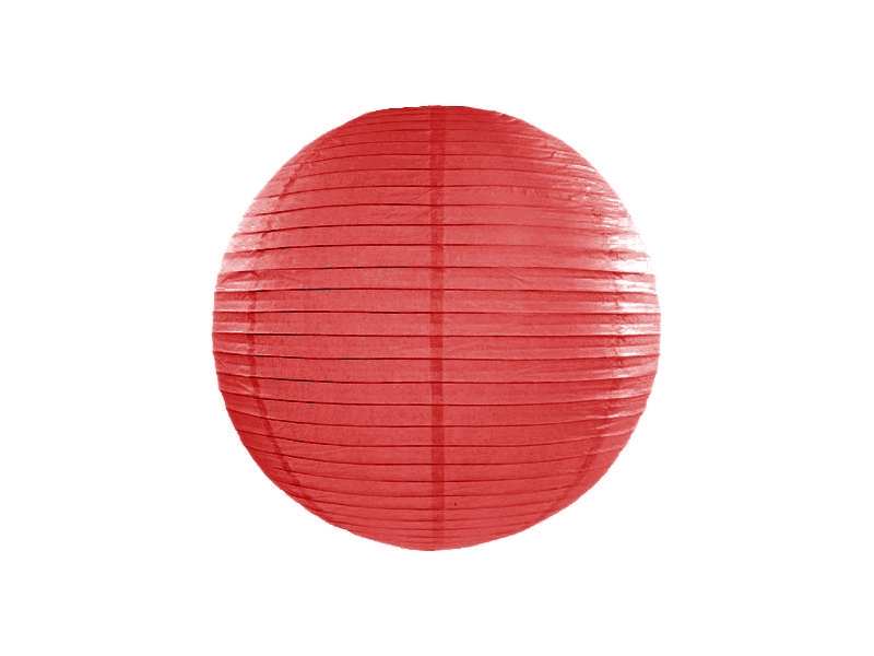 Lampion papierowy, czerwony / średnica 35 cm