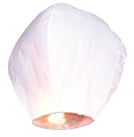 Lampion latający, biały / 33x48x86 cm