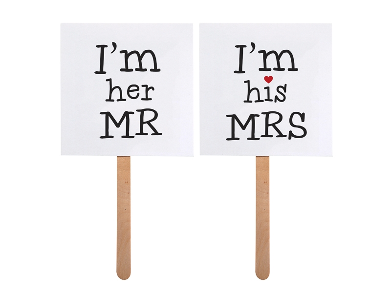Rekwizyty do fotobudki  "I`m his MRS / I`m her MR"