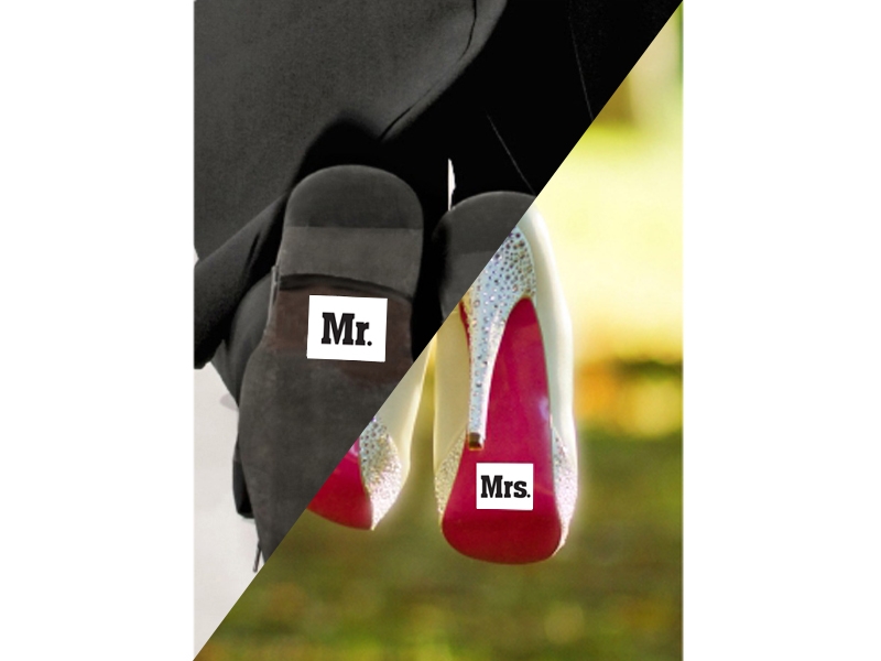 Naklejki na buty "Mr./Mrs."