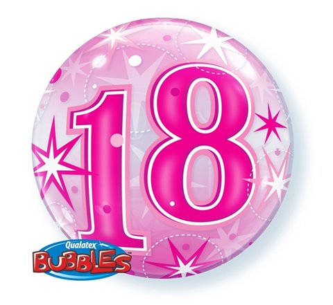 Balon foliowy Bubble 18 Urodziny", 55 cm / 43122