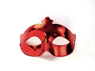 Maska karnawałowa Wenecka czerwona metaliczna / MAS1-007