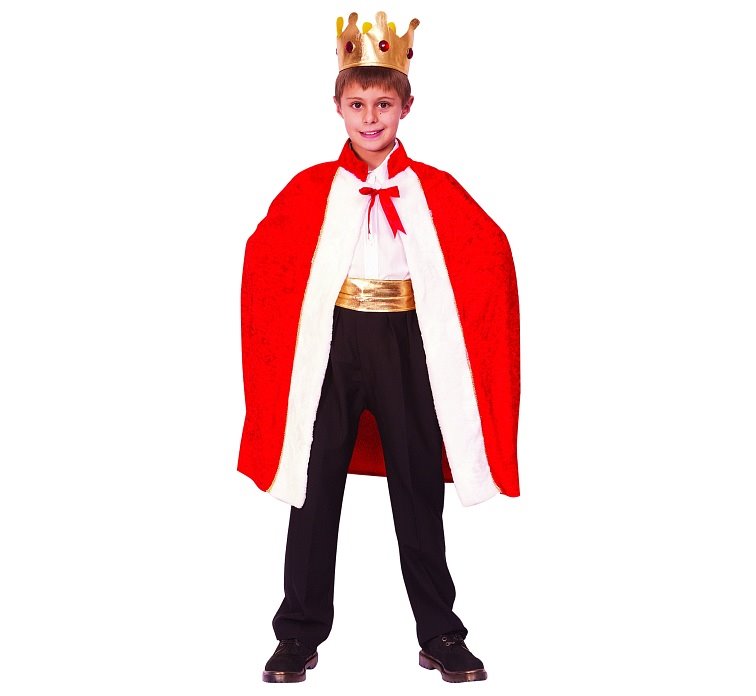 Strój dla dzieci "Peleryna Króla" (peleryna, korona), rozm.120/130 cm