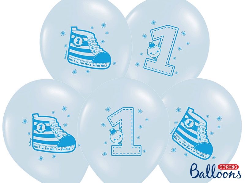 Balony urodzinowe na Roczek dla chłopca "Trampek - cyferka 1" / SB14P-222-011/6