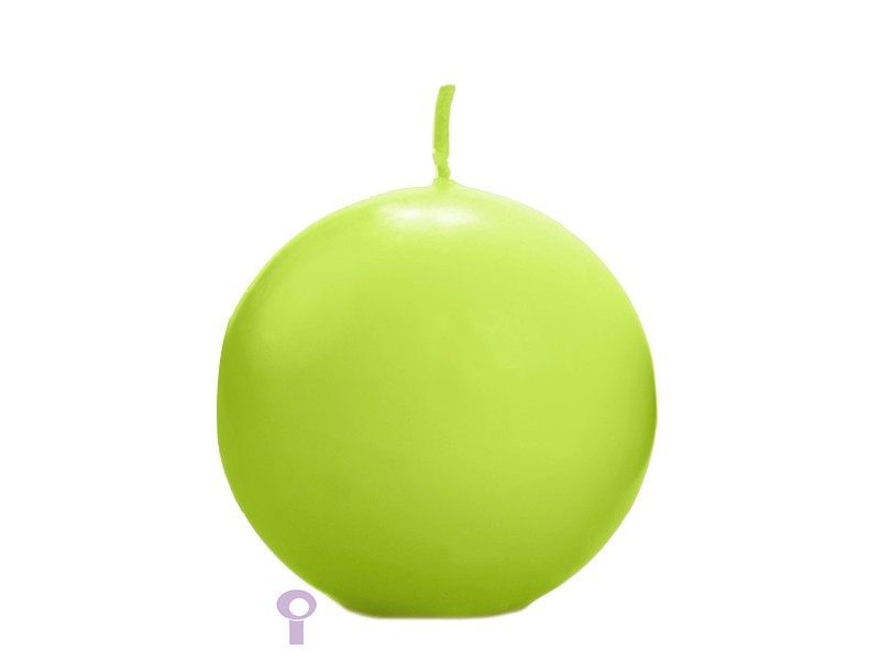 Zielona świeca kula, matowa / 8 cm