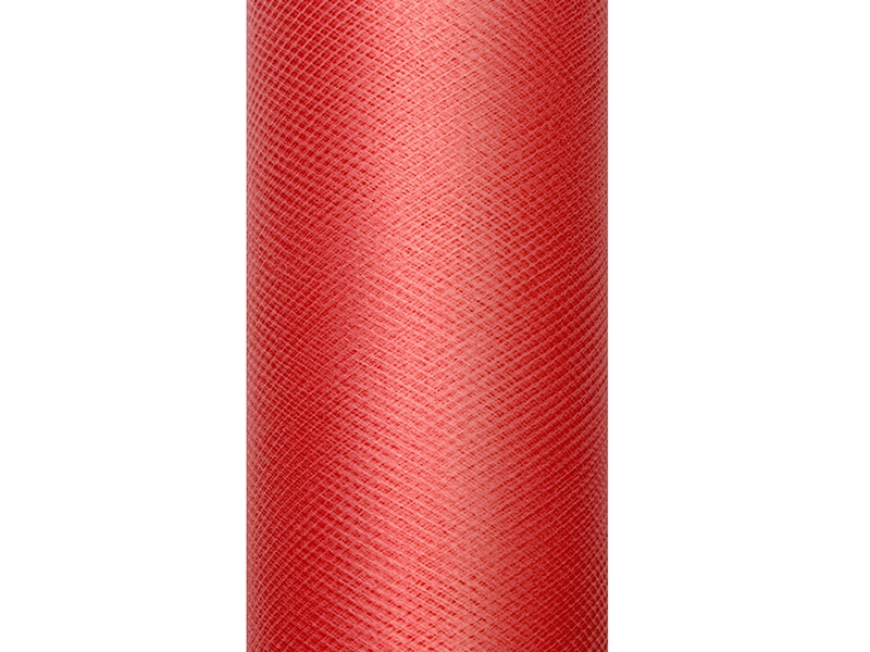 Tiul gładki czerwony / 0,3x9m