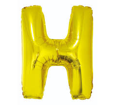 Balon foliowy "Litera H", złota, 85cm