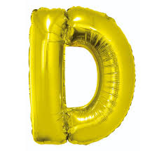 Balon foliowy "Litera D", złota 35cm