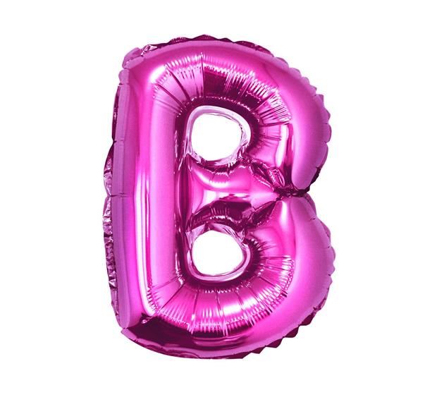 Balon foliowy "Litera B", różowa, 35cm