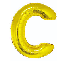 Balon foliowy " Litera C", złota, 85cm