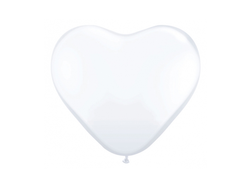 Balony lateksowe 10" Serca pastel biały