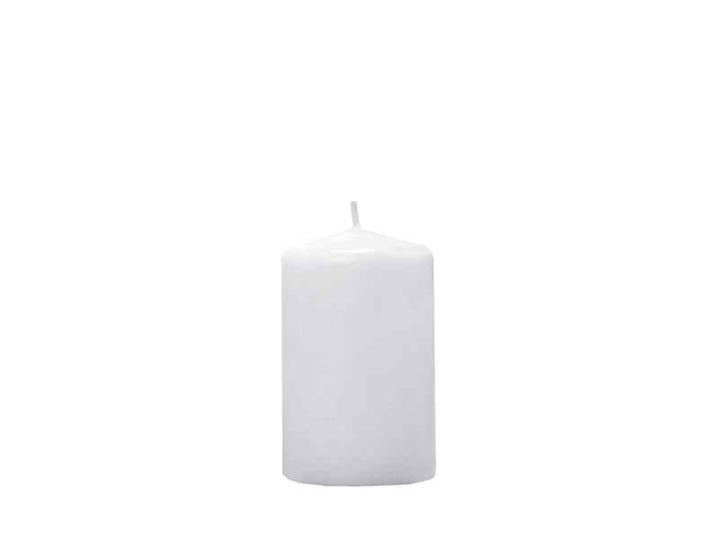 Biała świeca walec, matowa / 10x6,5 cm