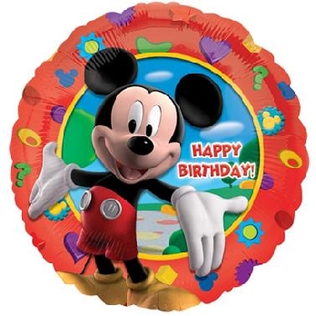 Balon foliowy "Myszka Mickey - Happy Birthday" / 43 cm