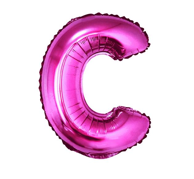 Balon foliowy "Litera C", różowa, 35cm