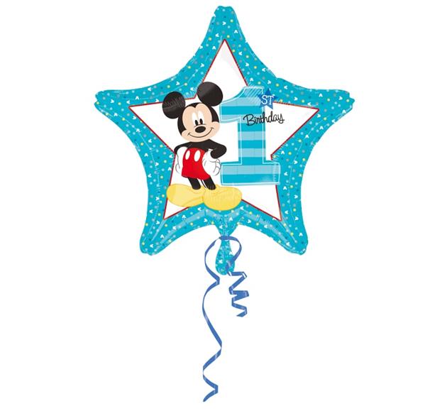 Balon na Roczek z Myszką Mickey "1 Birthday" / 43 cm
