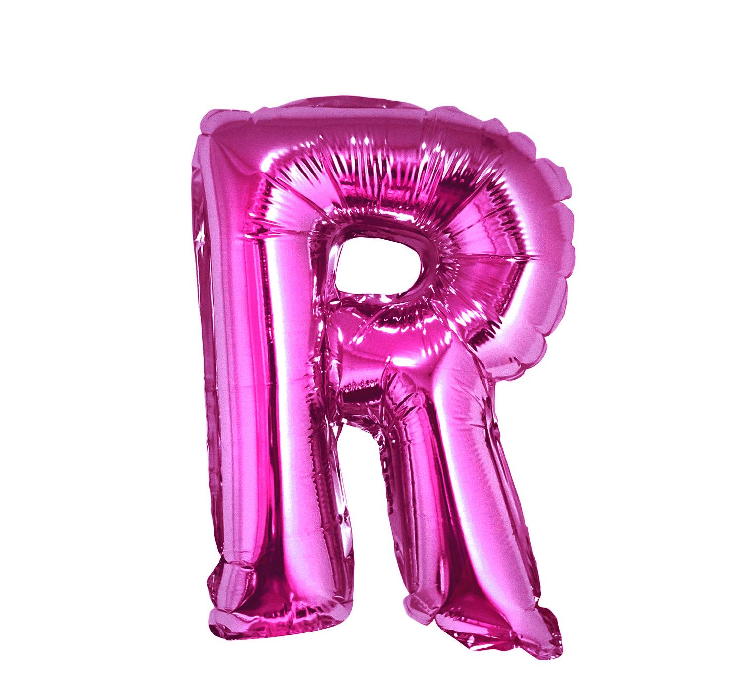 Balon foliowy "Litera R", różowa, 35cm