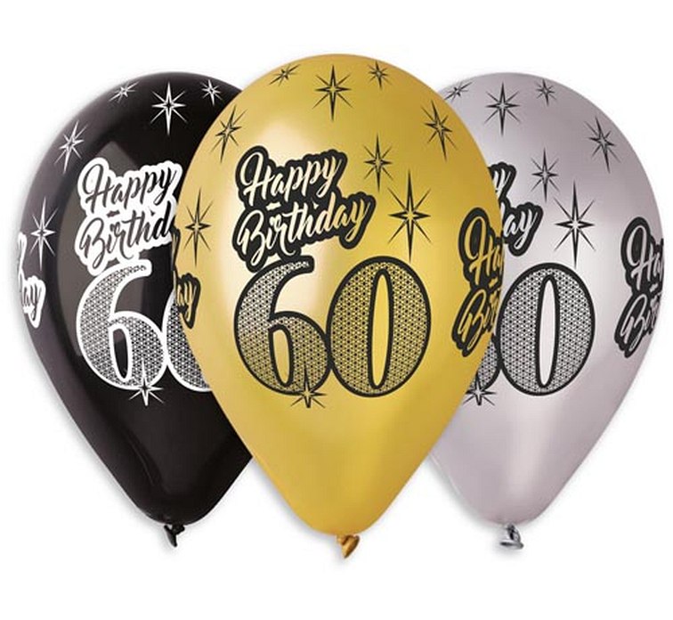 Balony na 60 urodziny, mix