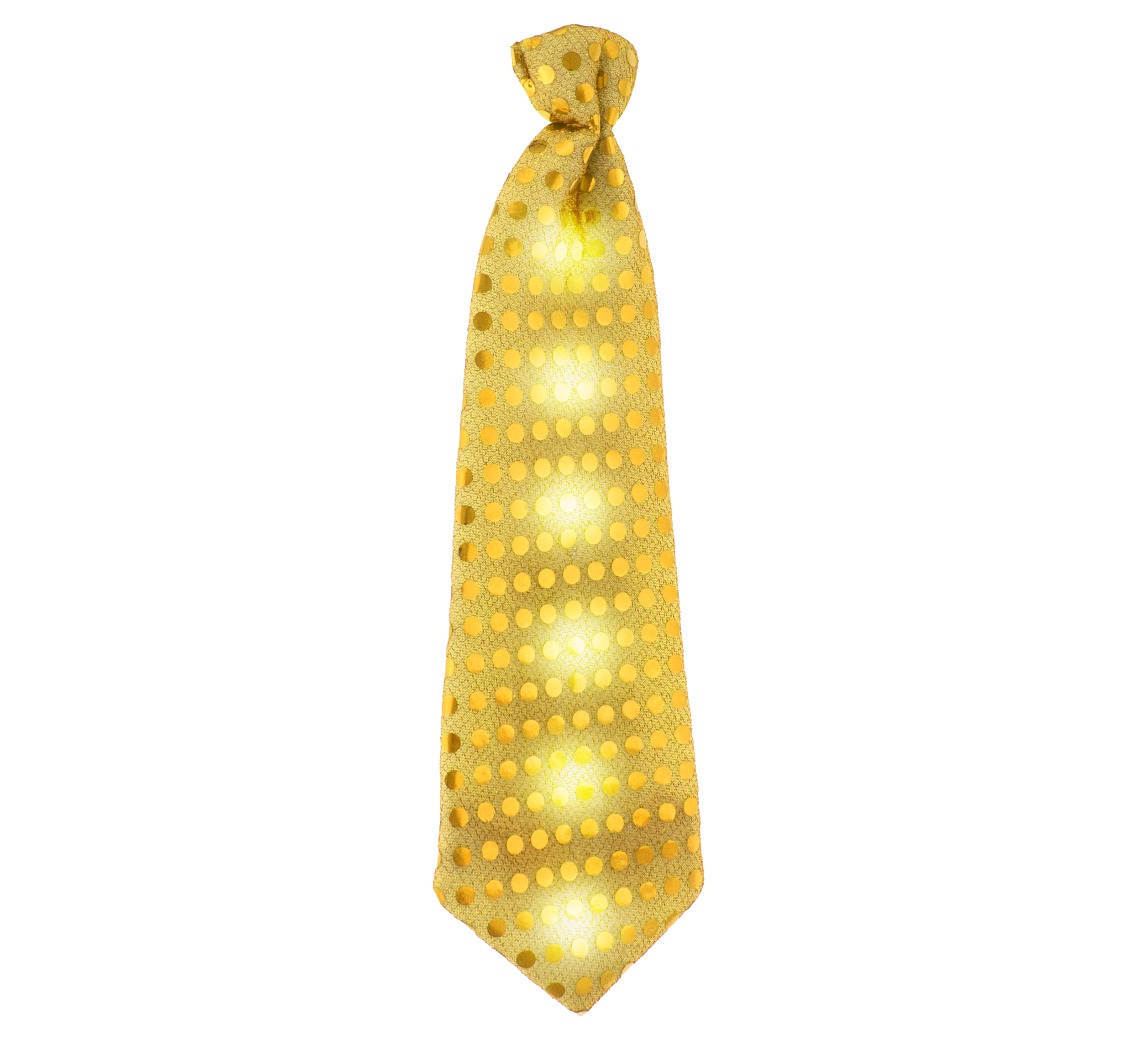 Złoty krawat świecący, cekiny