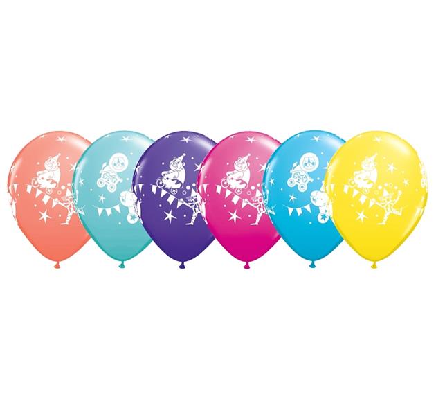 Balon QL 11" z nadr. "Parada Cyrkowa", pastel mix festiwalowy