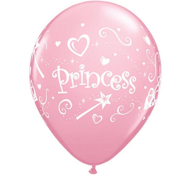 Balon QL 11" z nadr. "Princess", różowy