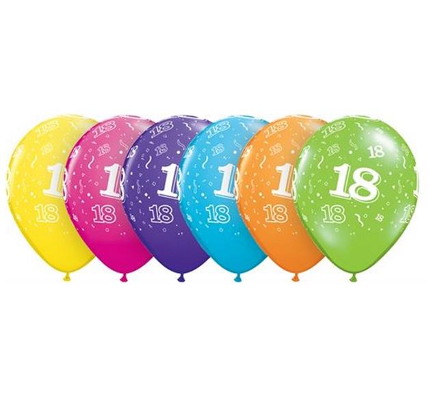 Balon QL 11" z nadr. "18", pastel mix tropikalny