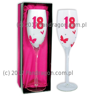Kieliszek do wina na 18 urodziny / Pink