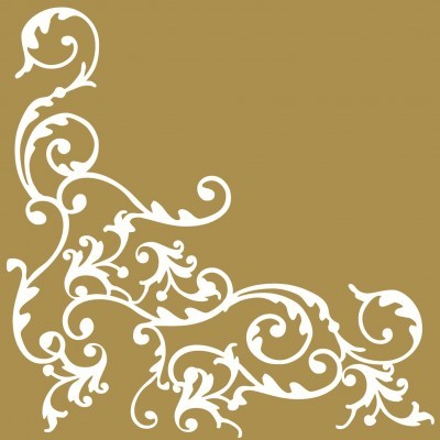 Serwetki flizelinowe wzorzyste "Pomp", biało-złote / 40x40