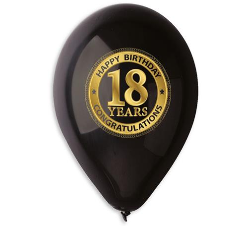 Balon Premium " 18 years", czarne, 12"