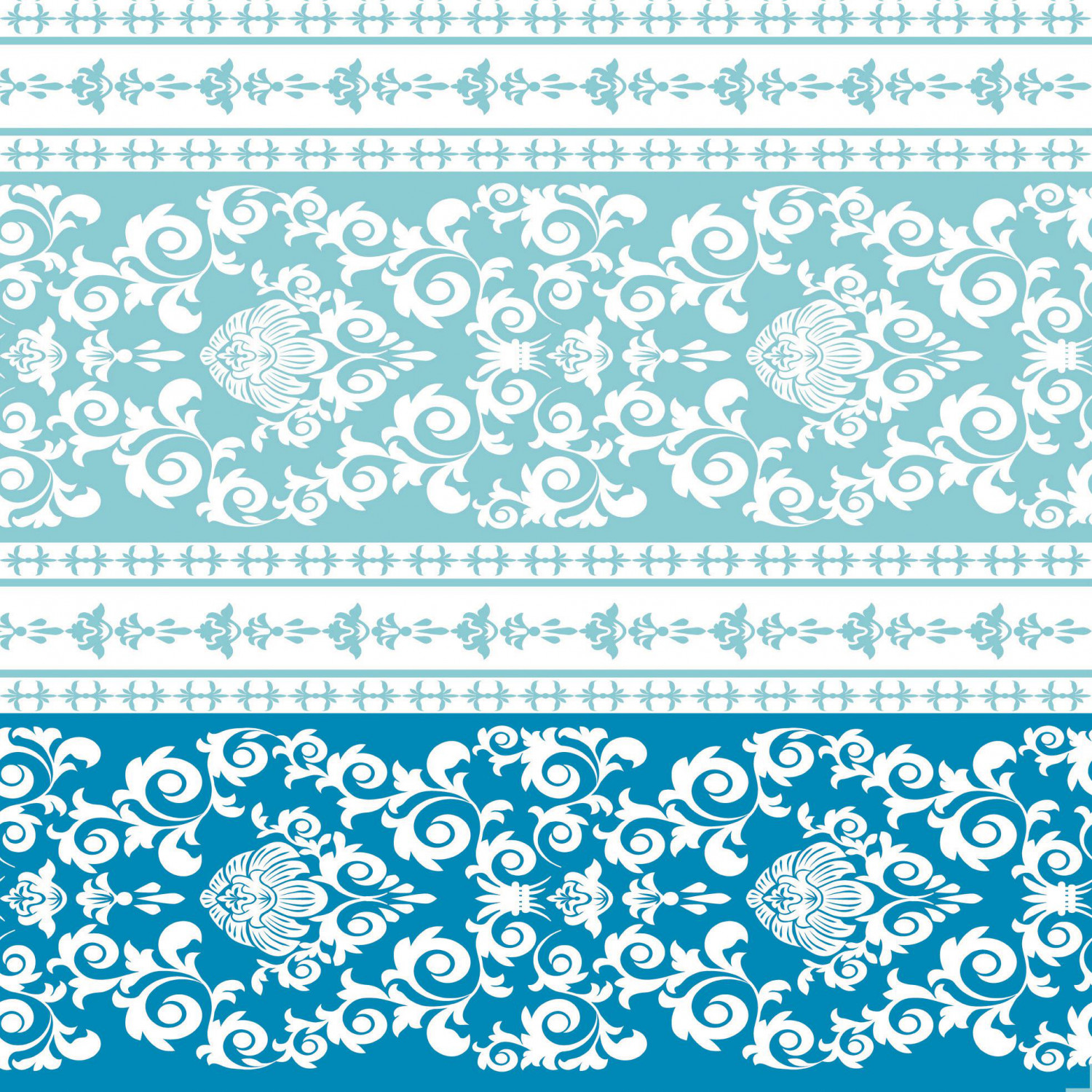 Serwetki flizelinowe wzorzyste "Pascal", biało-niebieskie / 40x40